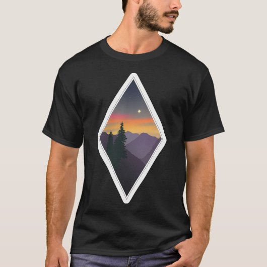 Geometrische Midwest Moonrise Active T-shirt (Voorkant)