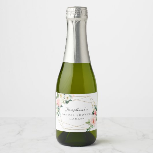 Geometrische mini mousserende wijnflesetiketten sparkling wijnetiket (Voorkant)