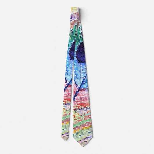 Geometrische minimal Art Peacock Feather Stropdas (Achterkant)