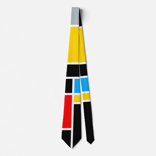 Geometrische minimale kleurenweergave Mondriaan Stropdas (Voorkant)