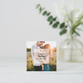 Geometrische minimale witte vierkant moderne fotog vierkante visitekaartje (Staand voorkant)