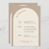 Geometrische minimale zand-boog-wedloop tijdlijn programmakaart (Voorkant / Achterkant)