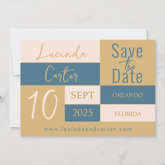 Geometrische minimalist De datumkaart opslaan Kaart (Voorkant)