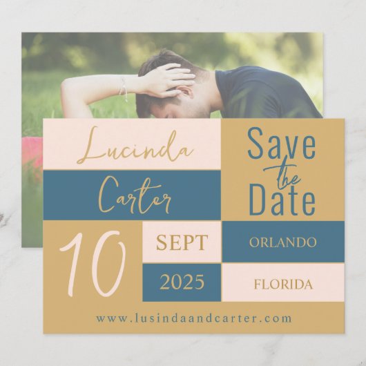 Geometrische minimalist De datumkaart opslaan Kaart (Voorkant / Achterkant)