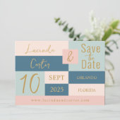 Geometrische minimalist De datumkaart opslaan Kaart (Staand voorkant)