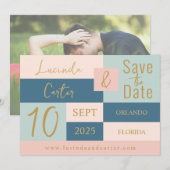 Geometrische minimalist De datumkaart opslaan Kaart (Voorkant / Achterkant)