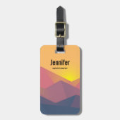 Geometrische minimalistisch ritsgebergte bagagelabel (Voorkant verticaal)