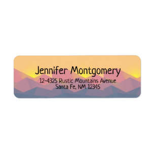 Geometrische minimalistisch ritsgebergte etiket