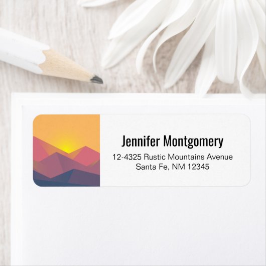 Geometrische minimalistisch ritsgebergte etiket (Insitu)