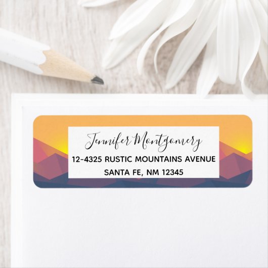 Geometrische minimalistisch ritsgebergte etiket (Insitu)