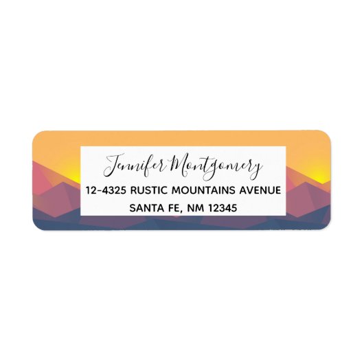 Geometrische minimalistisch ritsgebergte etiket (Voorkant)