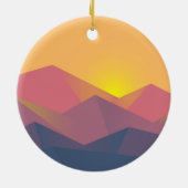 Geometrische minimalistisch ritsgebergte keramisch ornament (Achterkant)