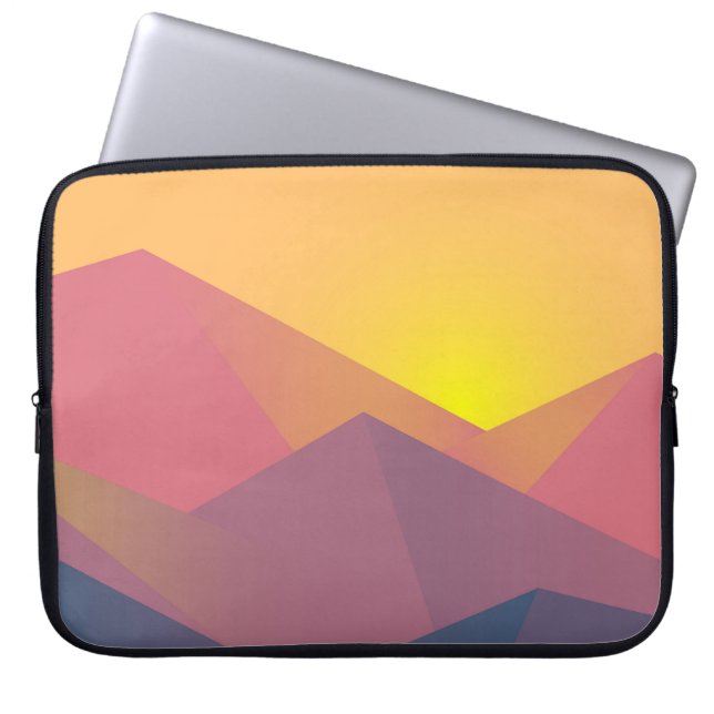 Geometrische minimalistisch ritsgebergte laptop sleeve (Voorkant)