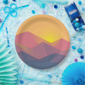 Geometrische minimalistisch ritsgebergte papieren bordje (Feest)