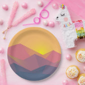 Geometrische minimalistisch ritsgebergte papieren bordje (Feest)