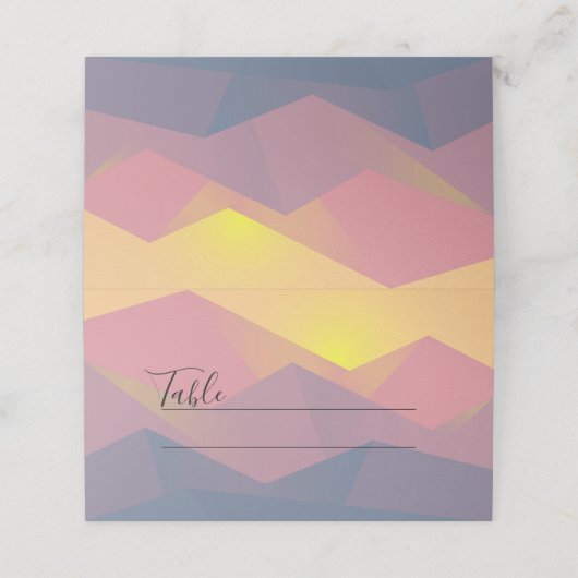 Geometrische minimalistisch ritsgebergte plaatskaartje (Buitenkant ongevouwen)