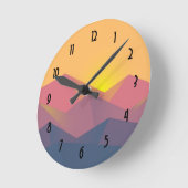 Geometrische minimalistisch ritsgebergte ronde klok (Hoek)