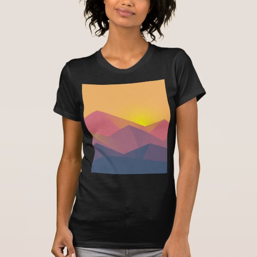 Geometrische minimalistisch ritsgebergte t-shirt (Voorkant)