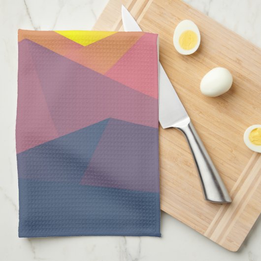 Geometrische minimalistisch ritsgebergte theedoek (Quarter Fold)