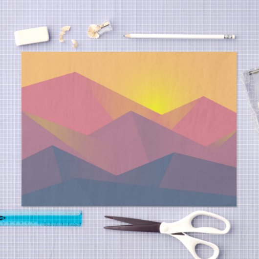 Geometrische minimalistisch ritsgebergte tissuepapier (Craft)