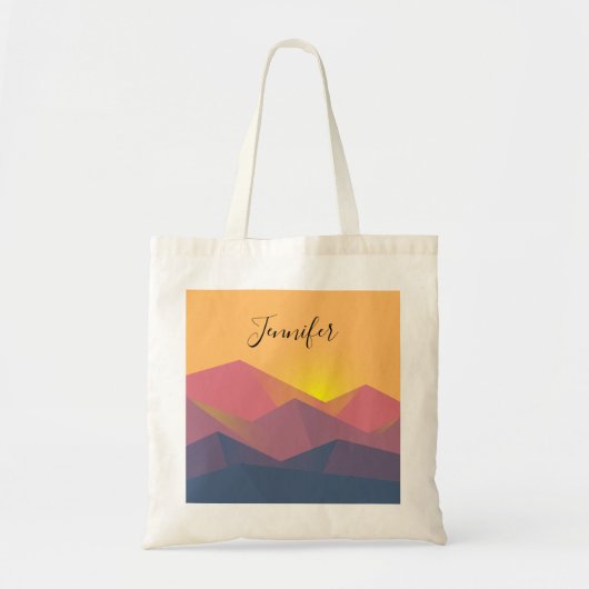 Geometrische minimalistisch ritsgebergte tote bag (Voorkant)