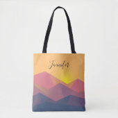 Geometrische minimalistisch ritsgebergte tote bag (Voorkant)