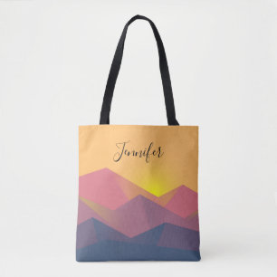 Geometrische minimalistisch ritsgebergte tote bag
