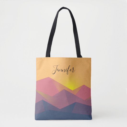 Geometrische minimalistisch ritsgebergte tote bag (Voorkant)