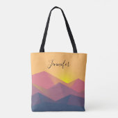 Geometrische minimalistisch ritsgebergte tote bag (Achterkant)