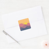 Geometrische minimalistisch ritsgebergte vierkante sticker (Envelop)