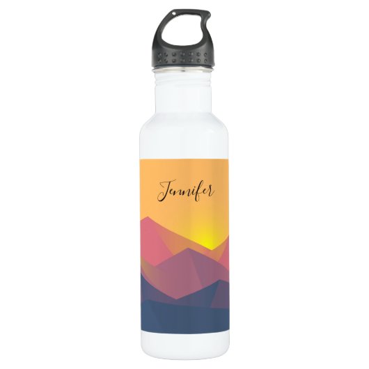 Geometrische minimalistisch ritsgebergte waterfles (Voorkant)