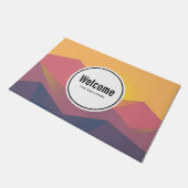 Geometrische minimalistisch welkomstwoord in de bi deurmat (Schuin)