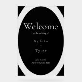 Geometrische minimalistische bruiloft welkom acryl bord (Voorkant)