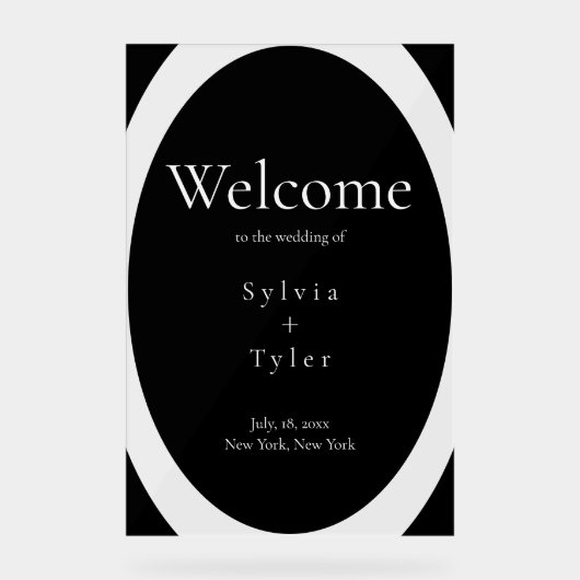Geometrische minimalistische bruiloft welkom acryl bord (Voorkant)