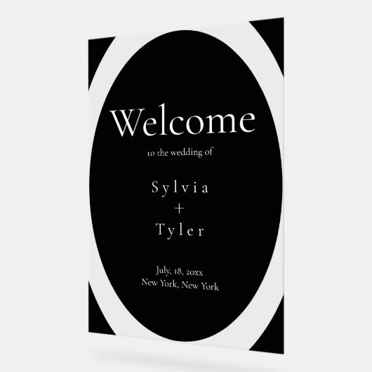 Geometrische minimalistische bruiloft welkom acryl bord (Hoek)