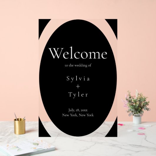 Geometrische minimalistische bruiloft welkom acryl bord (Huwelijk)