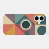 Geometrische Minimalistische Eclipse iPhone 16 Hoesje (Achterkant horizontaal)