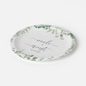 Geometrische minimalistische eucalyptus bruidstaar papieren bordje (Gekanteld)