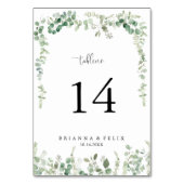 Geometrische minimalistische eucalyptus bruiloft kaart (Achterkant)