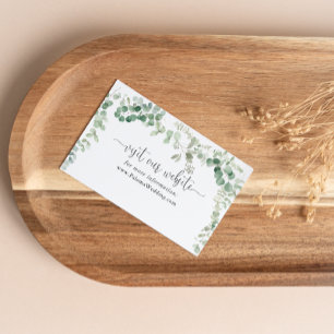 Geometrische minimalistische eucalyptus bruiloft w informatiekaartje