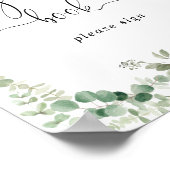 Geometrische minimalistische Eucalyptus Guest Book Poster (Hoek)