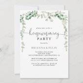 Geometrische minimalistische Eucalyptus Housewarmi Kaart (Voorkant)