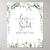 Geometrische Minimalistische Eucalyptus Love Is Sw Poster (Voorkant)