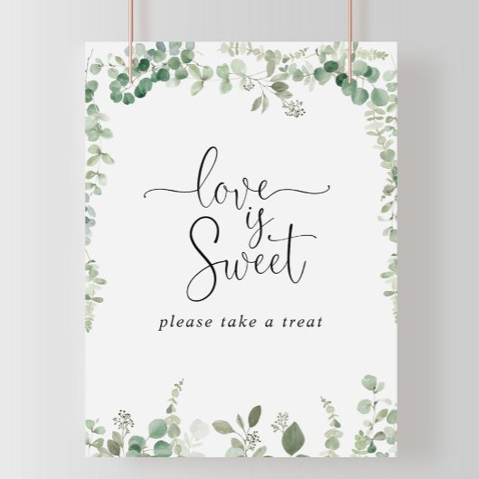 Geometrische Minimalistische Eucalyptus Love Is Sw Poster