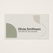Geometrische minimalistische moderne wijze groene  visitekaartje (Voorkant)
