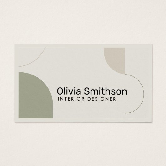 Geometrische minimalistische moderne wijze groene  visitekaartje (Voorkant)