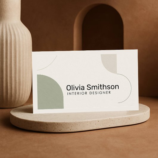 Geometrische minimalistische moderne wijze groene  visitekaartje