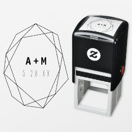 Geometrische minimalistische monogram Rubber Weduw Zelfinktende Stempel