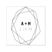 Geometrische minimalistische monogram Rubber Weduw Zelfinktende Stempel (Design)