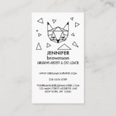 Geometrische minimalistische oorsprongskat visitekaartje (Achterkant)